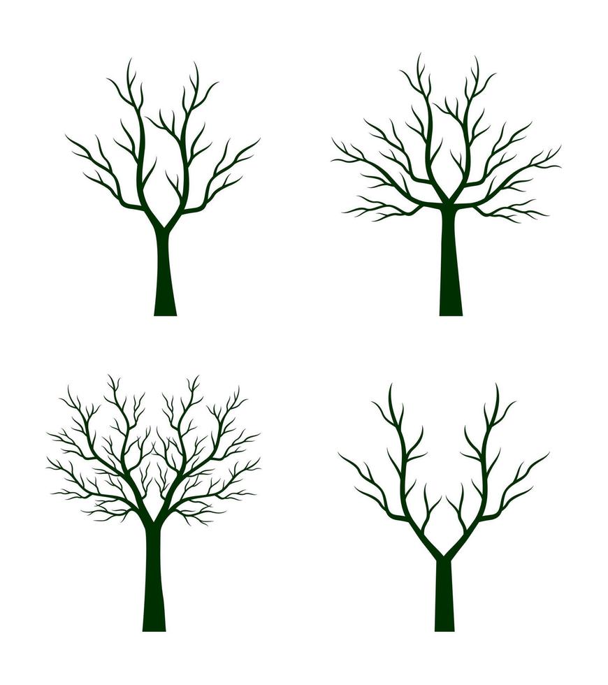 Reihe von Bäumen. Vektor-Umriss-Illustration. Pflanze im Garten. vektor