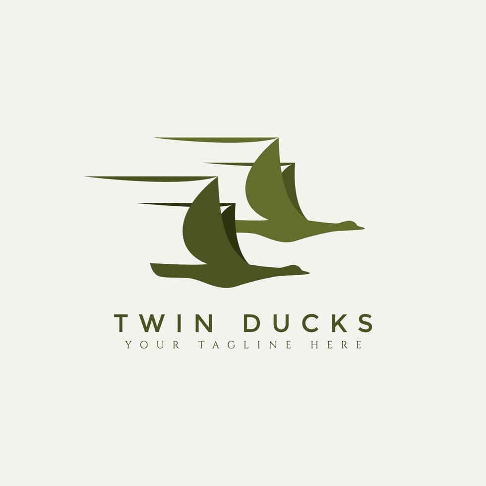 tvillingankor minimalistisk modern logotypikondesign vektor