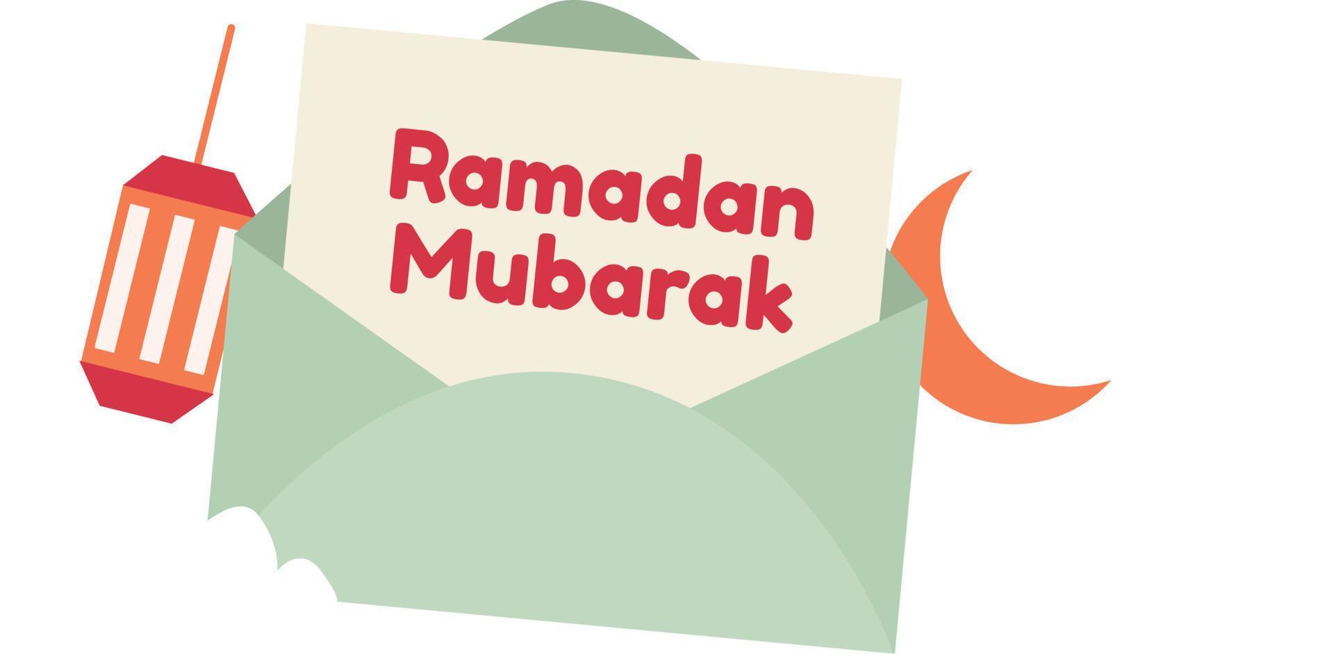 ramadan mubarak typografi vektor dekoration