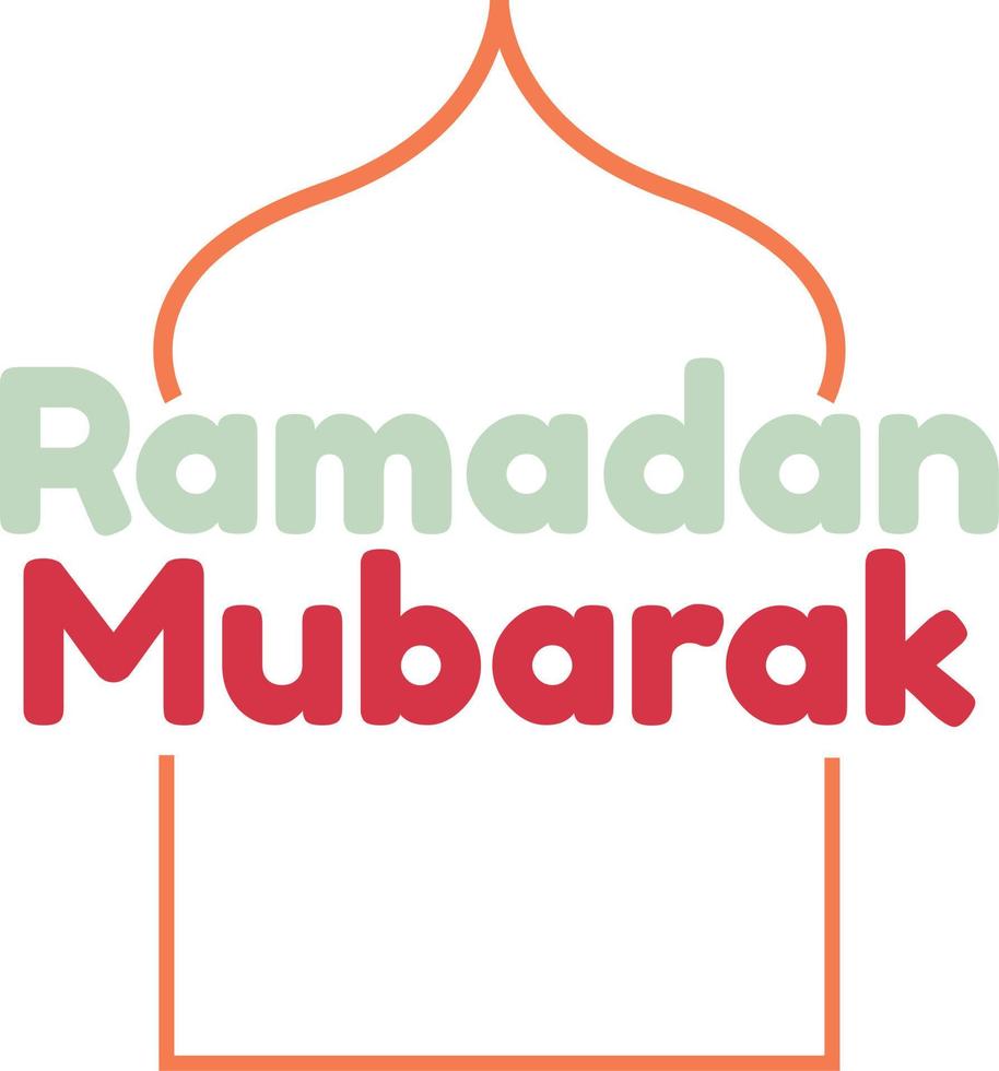 ramadan mubarak typografi vektor dekoration