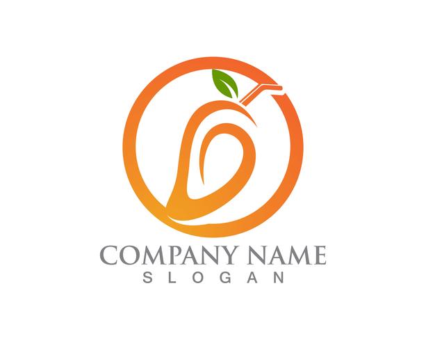 Mango logotyp och ikon frukt vektor mall