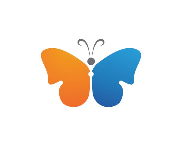Butterfly skönhetslogotyp enkel, färgstark ikon. Logotyp. Vektor illustration
