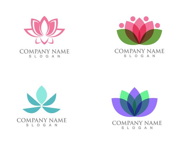 Lotus Flower Sign för Wellness, Spa och Yoga. Vektor illustration