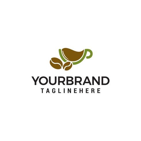 kaffe växtbaserade logo design koncept mall vektor