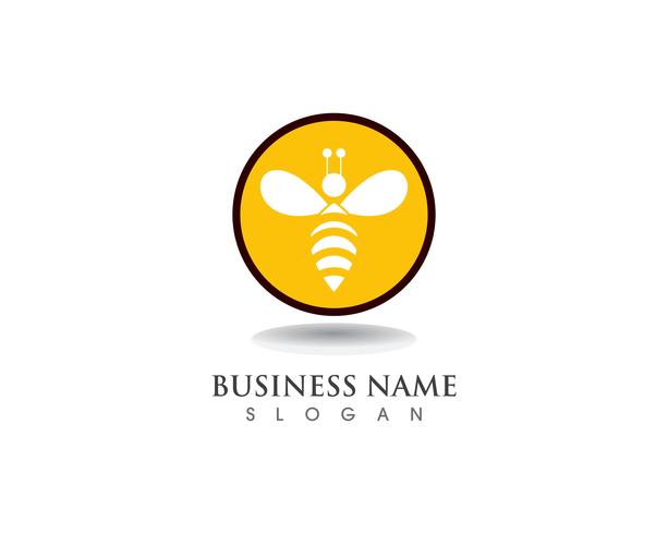 Bee Logo Mall vektor ikon illustration