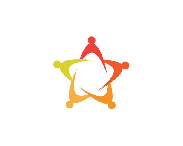 Gemeinschaftsgruppenteamarbeit und Annahme Logo und Symbole vektor