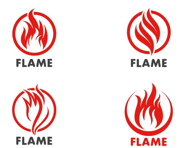 Brand flamma Logo Mall vektor ikon Oljeproduktion, gas och energi logotyp koncept