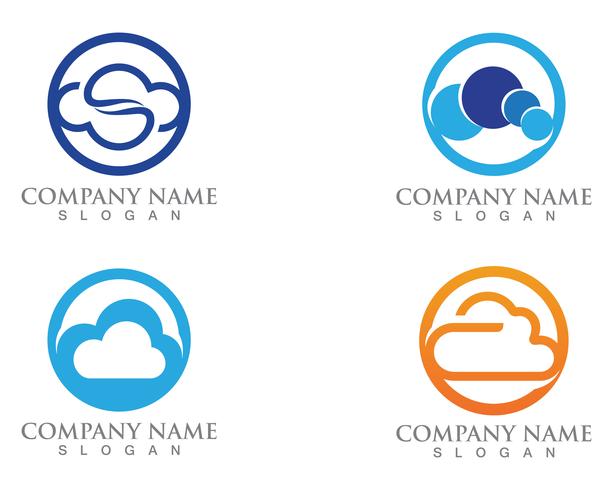 Cloud Logo Server Daten und Symbole Symbole vektor