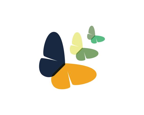 Butterfly skönhetslogotyp enkel, färgstark ikon. Logotyp. Vektor illustration