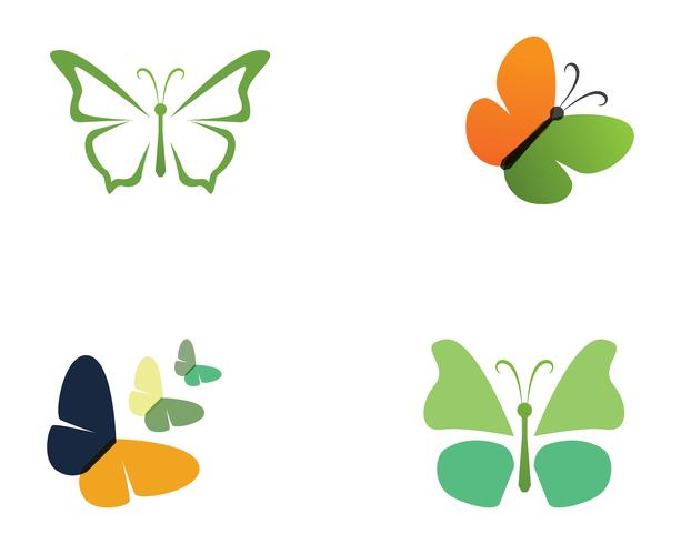 Butterfly skönhetslogotyp enkel, färgstark ikon. Logotyp. Vektor illustration