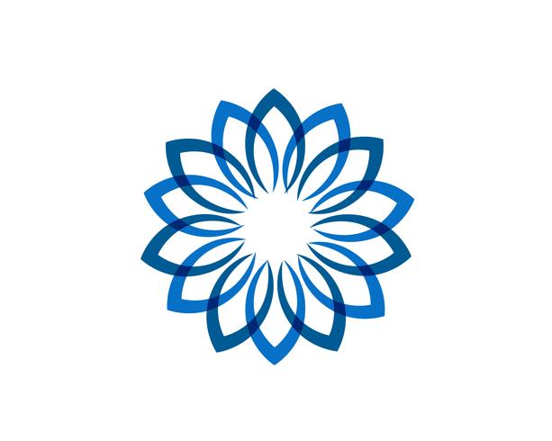 Blattblumenmusterlogo und -symbole auf einem weißen Hintergrund vektor