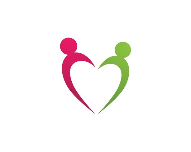 Kärlek adoption babyvård logotyp och symboler vektor