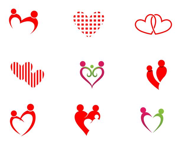 Kärlek adoption babyvård logotyp och symboler vektor