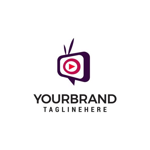 Medien Fernsehen Logo Design Konzept Vorlage Vektor
