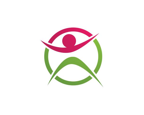 Zeichen des menschlichen Charakters, Gesundheitspflegelogo. Natur-Logo Zeichen. Grünes leben logozeichen, vektor