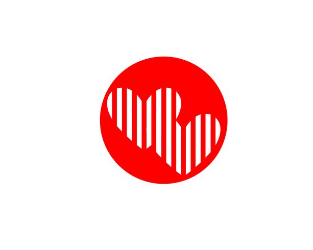 Kärlek röda ikoner Logo och symboler Vector Mall