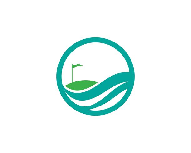 Golfclubikonen-Symbolelemente und Logo vector Bilder