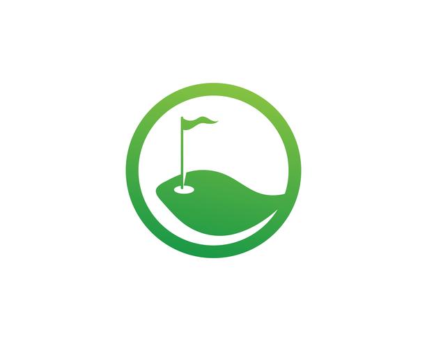 Golfclubikonen-Symbolelemente und Logo vector Bilder