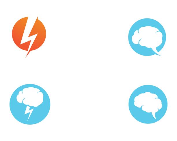 Gehirn Logo Template und Symbole Symbole App vektor