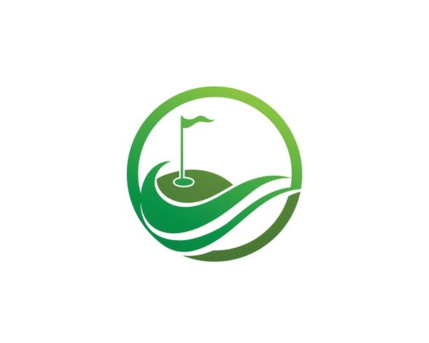 Golfclubikonen-Symbolelemente und Logo vector Bilder