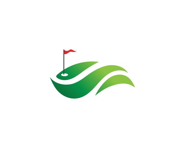 Golfclubikonen-Symbolelemente und Logo vector Bilder