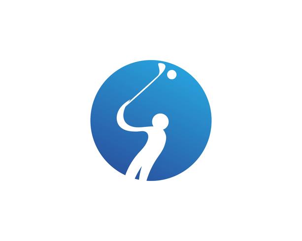 Golfclubikonen-Symbolelemente und Logo vector Bilder