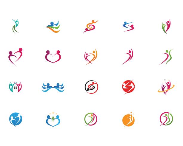 Logozeichen-Illustrationsvektor des menschlichen Charakters der Gesundheitsleute vektor