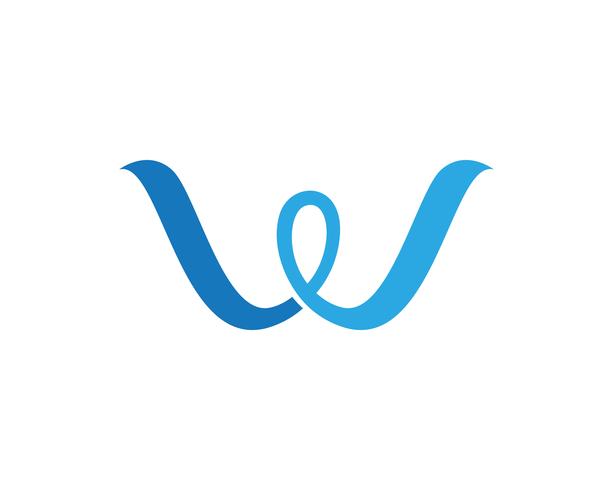 W-brev affärslogotyp och symbolmall vektor