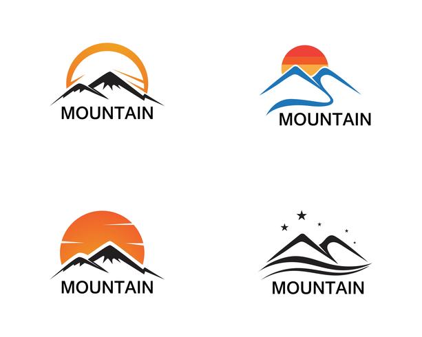 Minimalistiska Landscape Mountain logotyp design inspirationer vektor