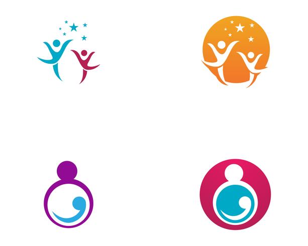 Adoptionsbaby- und -gemeinschaftspflege Logo template vector icon