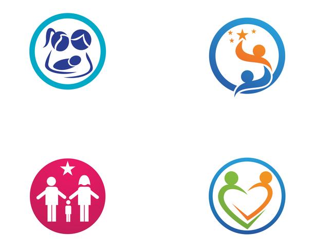 Adoptionsbaby- und -gemeinschaftspflege Logo template vector icon