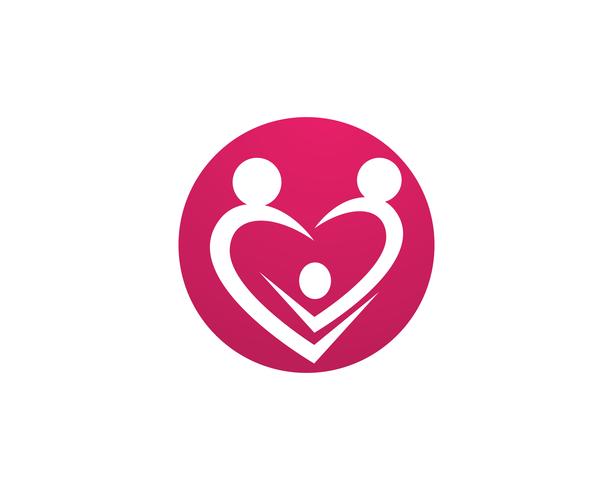 Adoptionsbaby- und -gemeinschaftspflege Logo template vector icon