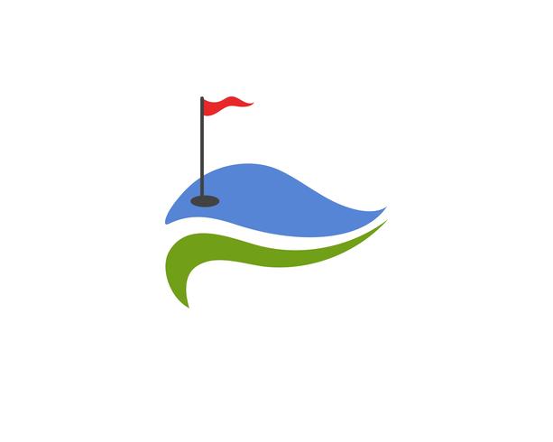 Golfclubikonen-Symbolelemente und Logo vector Bilder