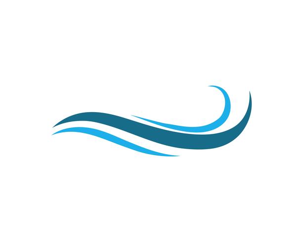 Vattenvågssymbol och ikon Logo Mallvectors vektor