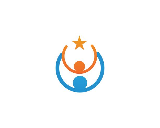 Sternlogoerfolgsleuteschablonenvektor-Ikonenillustration vektor