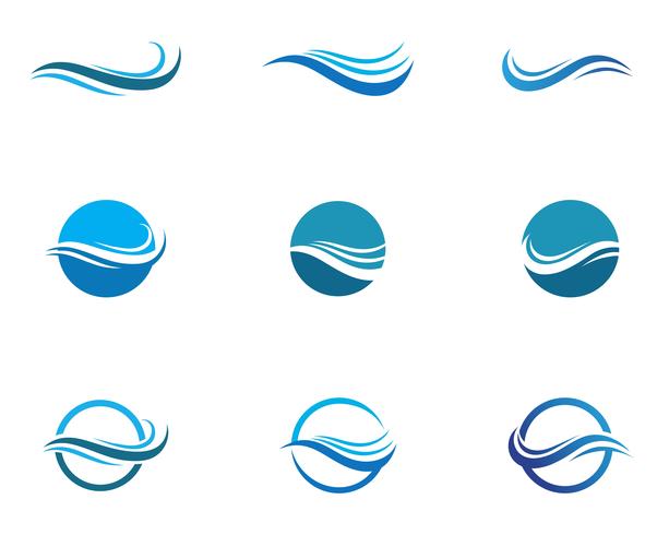 Wasserwellensymbol und -ikone Logo Template-Vektoren vektor