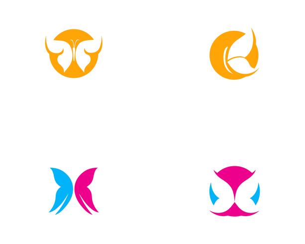 Butterfly konceptuell enkel färgstarka logotyp vektor