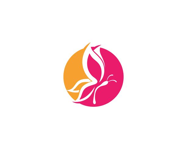 Butterfly konceptuell enkel färgstarka logotyp vektor