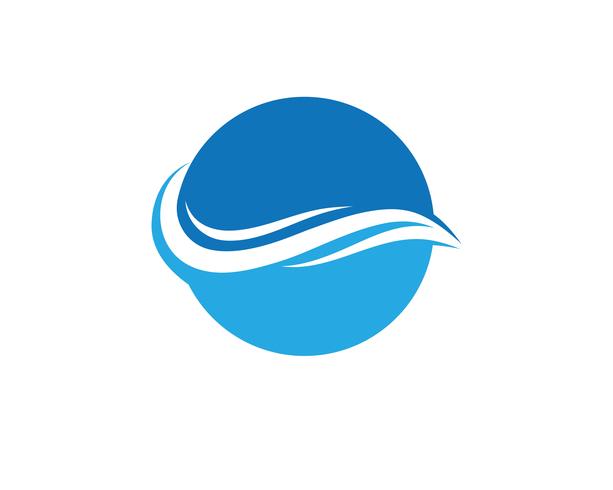 Vattenvågssymbol och ikon Logo Mallvectors vektor