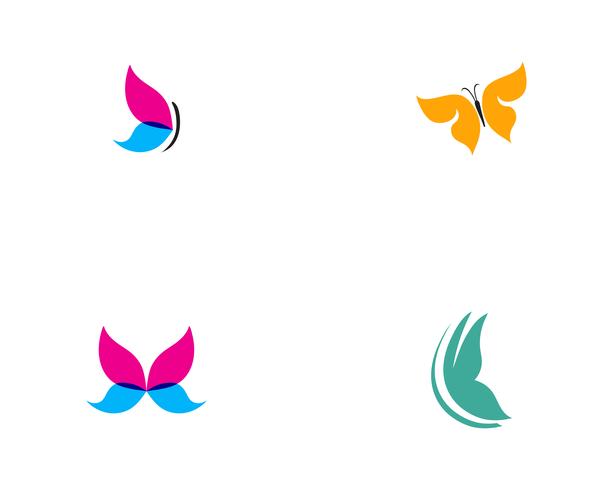 Butterfly konceptuell enkel färgstarka logotyp vektor