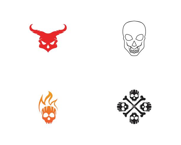 Skull huvudlogotyp och symbolvektorer vektor