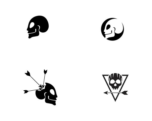 Schädelkopf-Logo und Symbolvektoren vektor