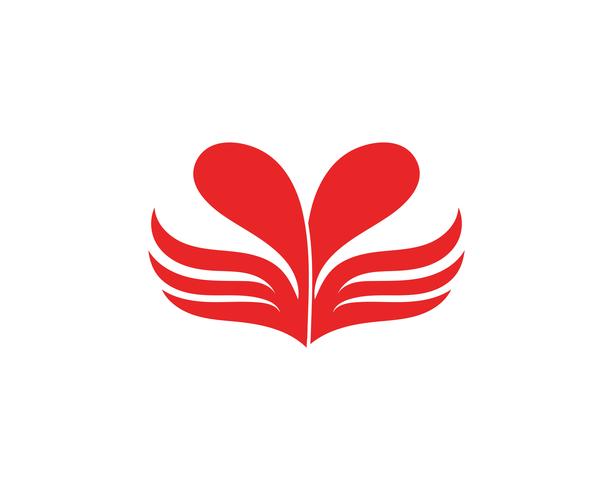 Liebesflügel-Logo und Symbole Vektor-Schablone vektor