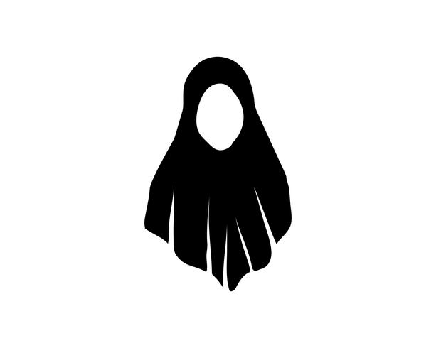 Hijab-Vektorschwarzschablonen vektor