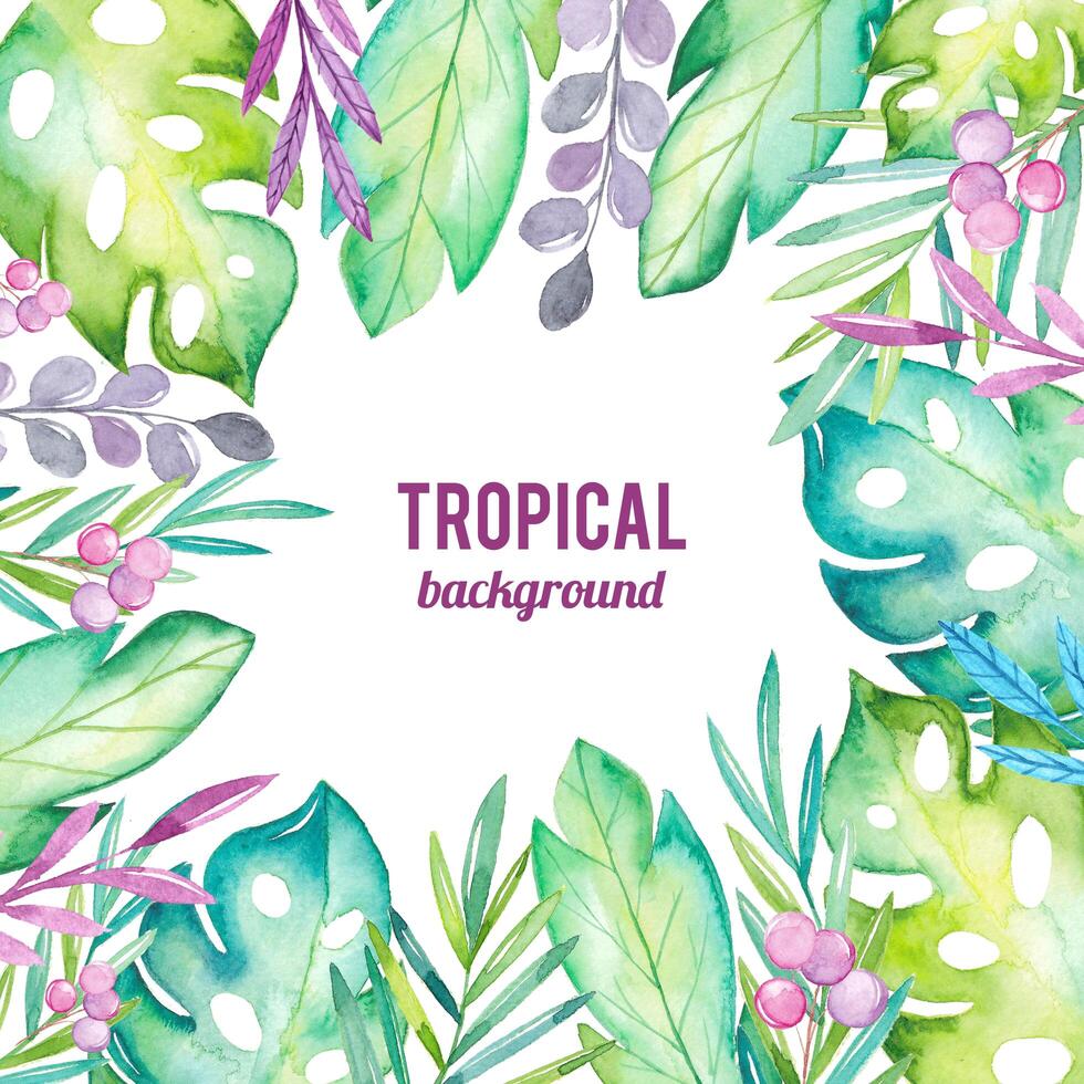 Aquarell tropischen Hintergrund vektor
