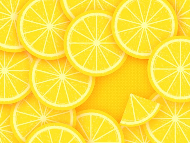 Citron Frukter På Gult Bakgrund vektor