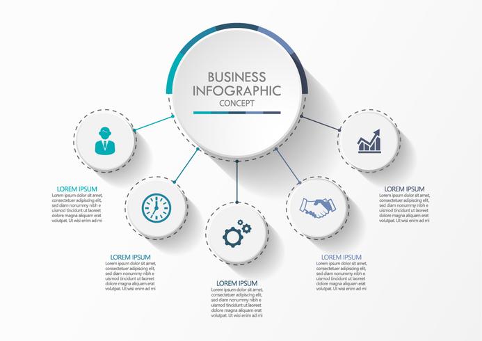 Business cirkel. Tidslinje infografiska ikoner avsedda för abstrakt bakgrundsmall vektor