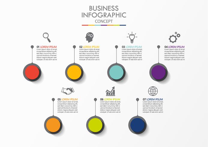 Visualisierung von Geschäftsdaten. Infographik Timeline Icons für abstrakte Hintergrundvorlage vektor