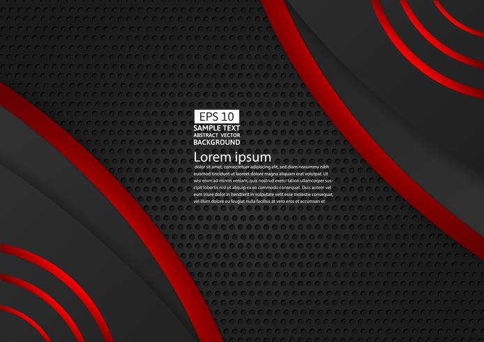 Röd och svart färg geometrisk kurva abstrakt bakgrund modern design med kopia utrymme, vektor illustration