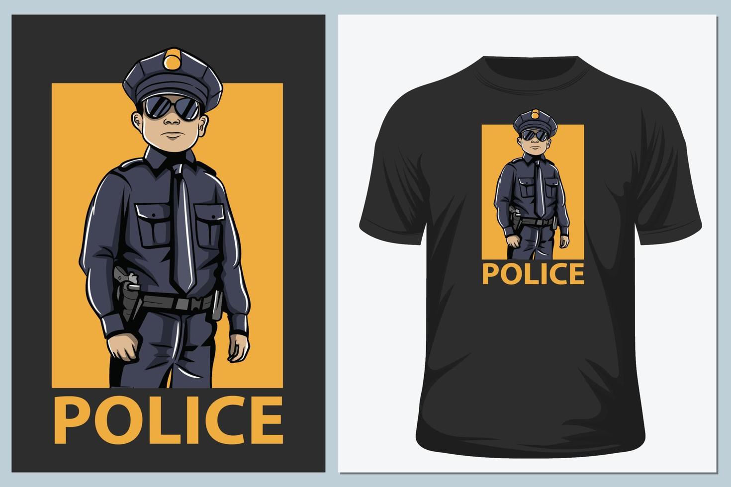 süße polizei für t-shirt design vektor
